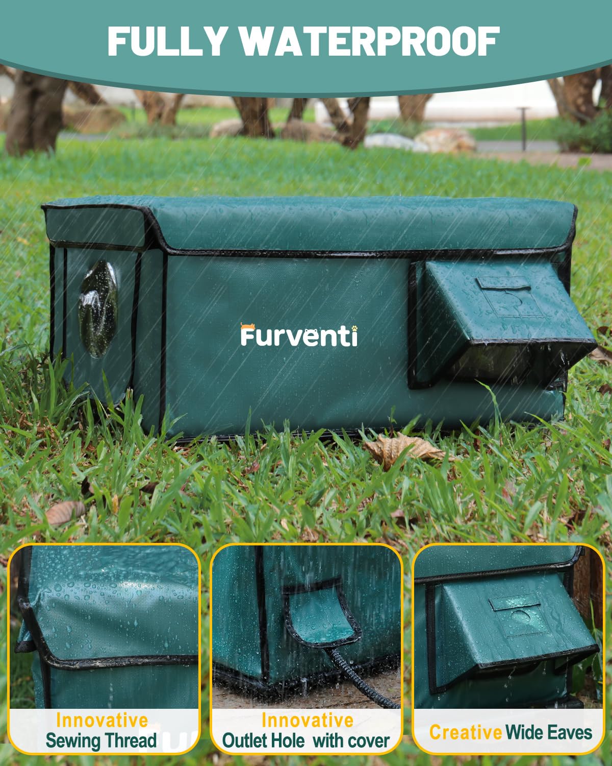 eekkii heated cat house warming pad keeps pets warm on cold nights