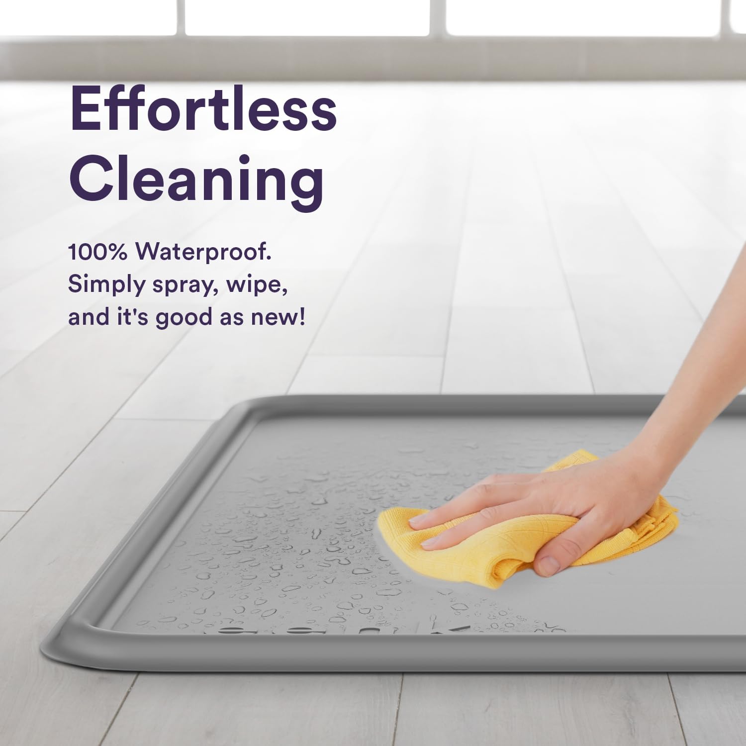 eenk Pee Pad Tray Holder demonstrates versatile use under bowls or crate liners.