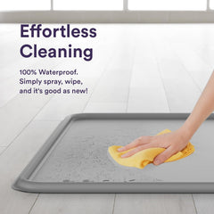 eenk Pee Pad Tray Holder demonstrates versatile use under bowls or crate liners.