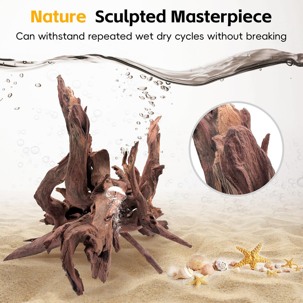 EFFIELER driftwood paludarium habitat brings authentic textures to amphibian and aquatic edge setups