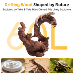 EFFIELER driftwood reptile enclosure perches adds natural climbing spots and hiding areas