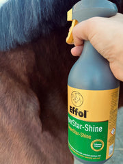 Effol Superstar Shine mane glow close-up showing revived gloss without greasy coat