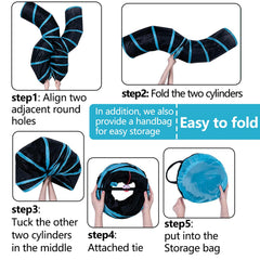 EGETOTA Cat Tunnel Collapsible Design folds flat for easy storage and setup.