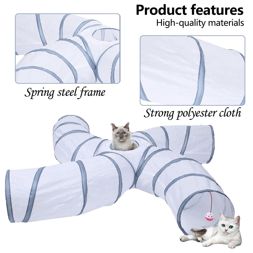 EGETOTA Cat Tunnel S4 collapsible structure folds for easy storage.