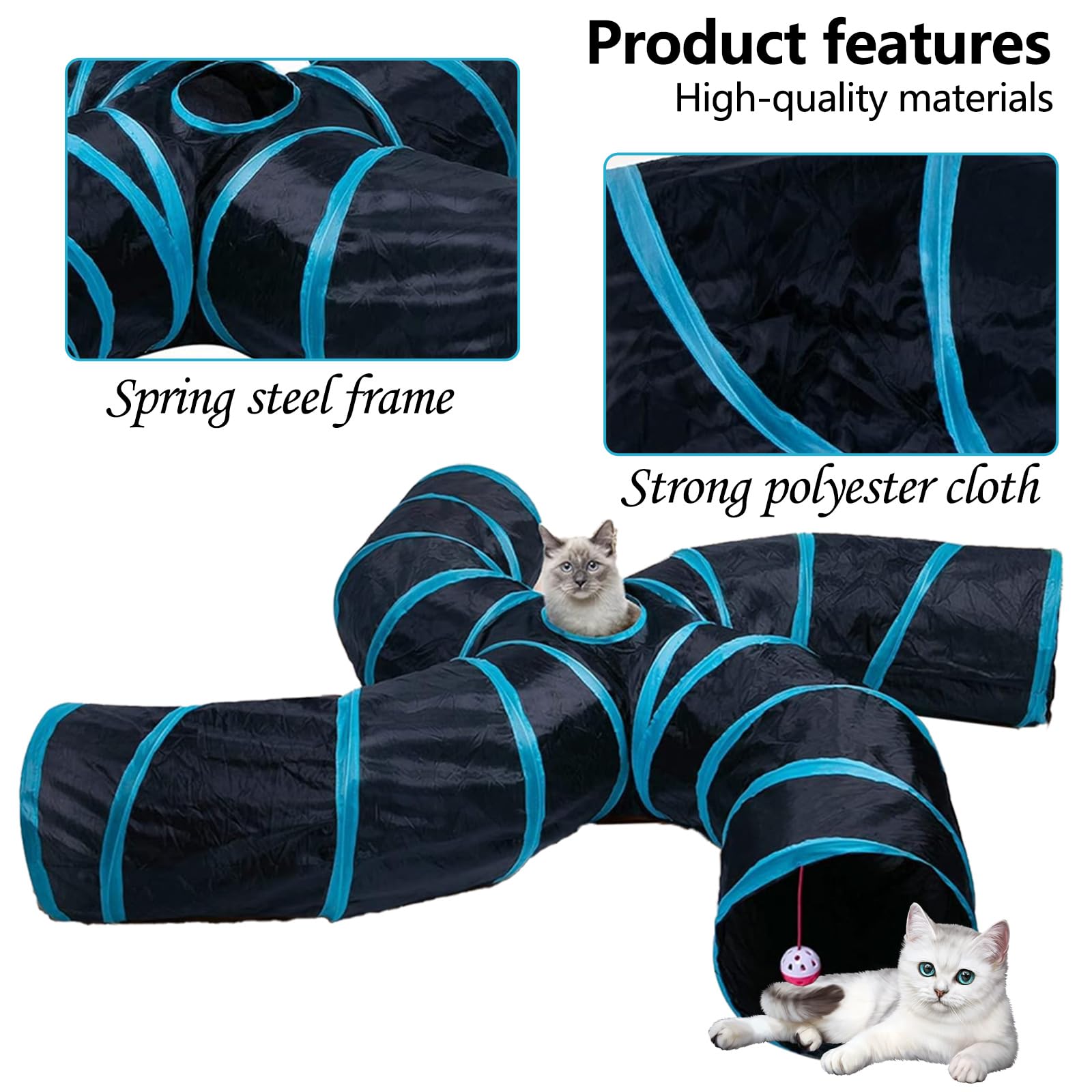 EGETOTA Cat Tunnel Indoor Use fits compact spaces for cozy indoor play.