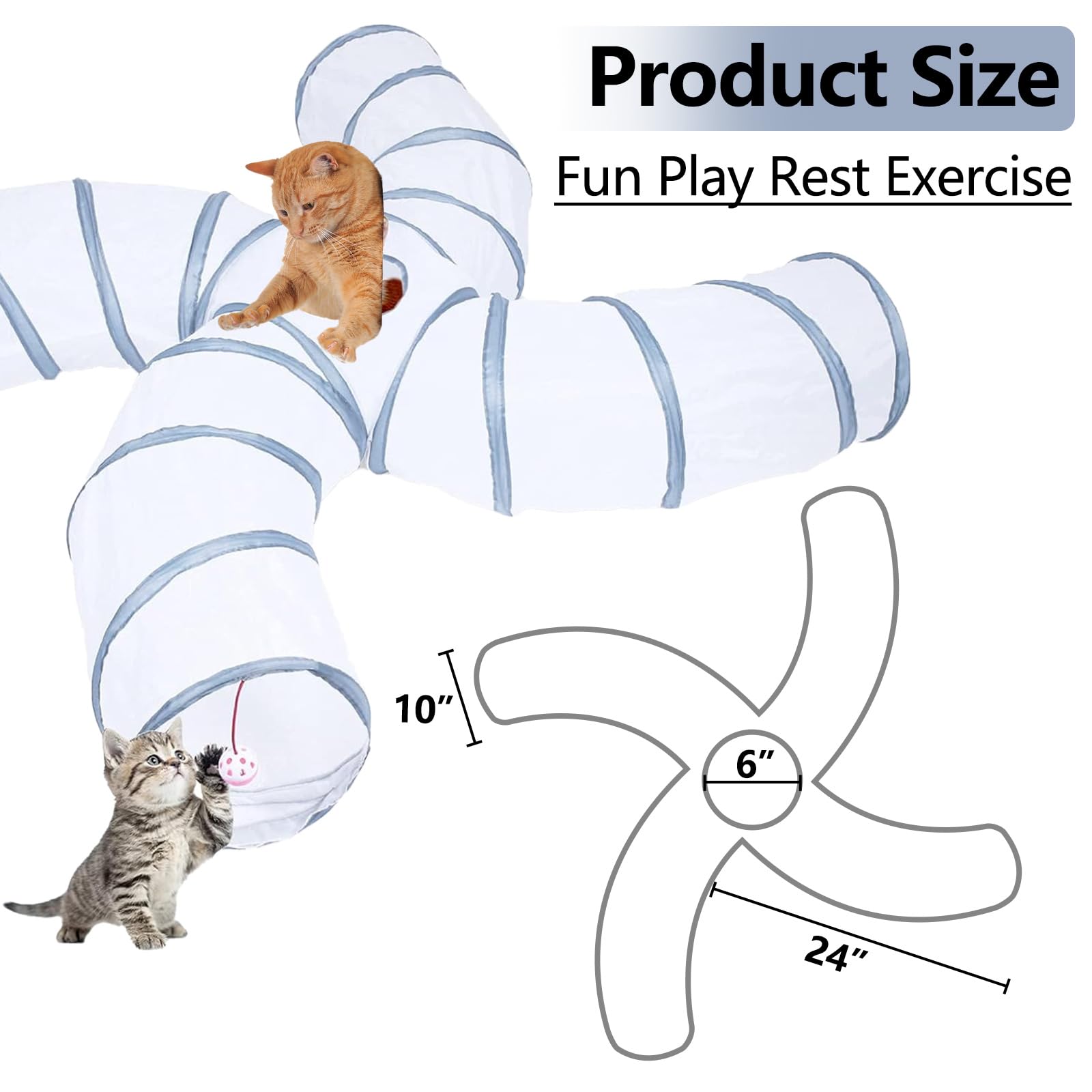 EGETOTA Cat Tunnel S4 uses soft polyester and durable nylon for everyday use.