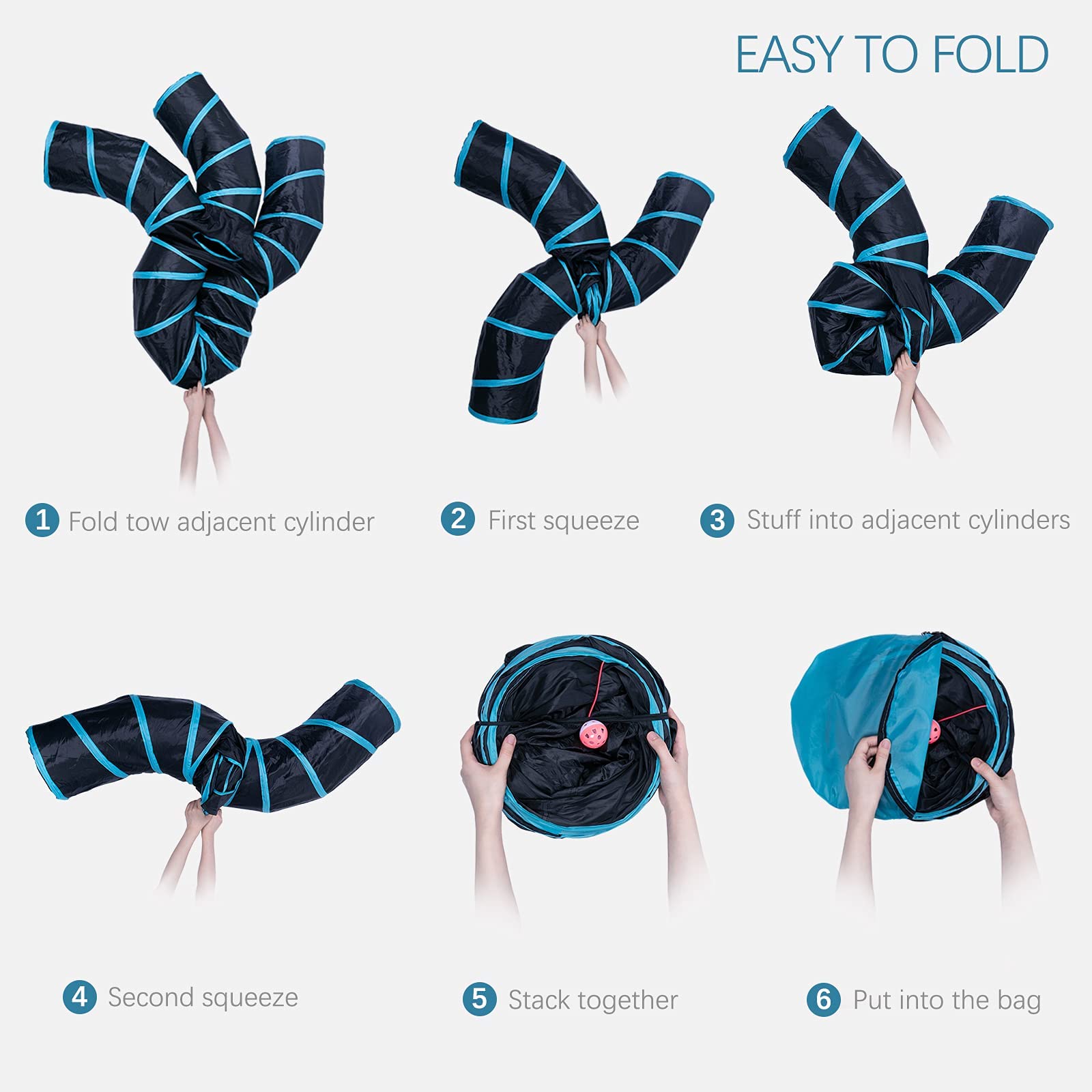 EGETOTA cat tunnel soft polyester fabric for comfortable indoor use.