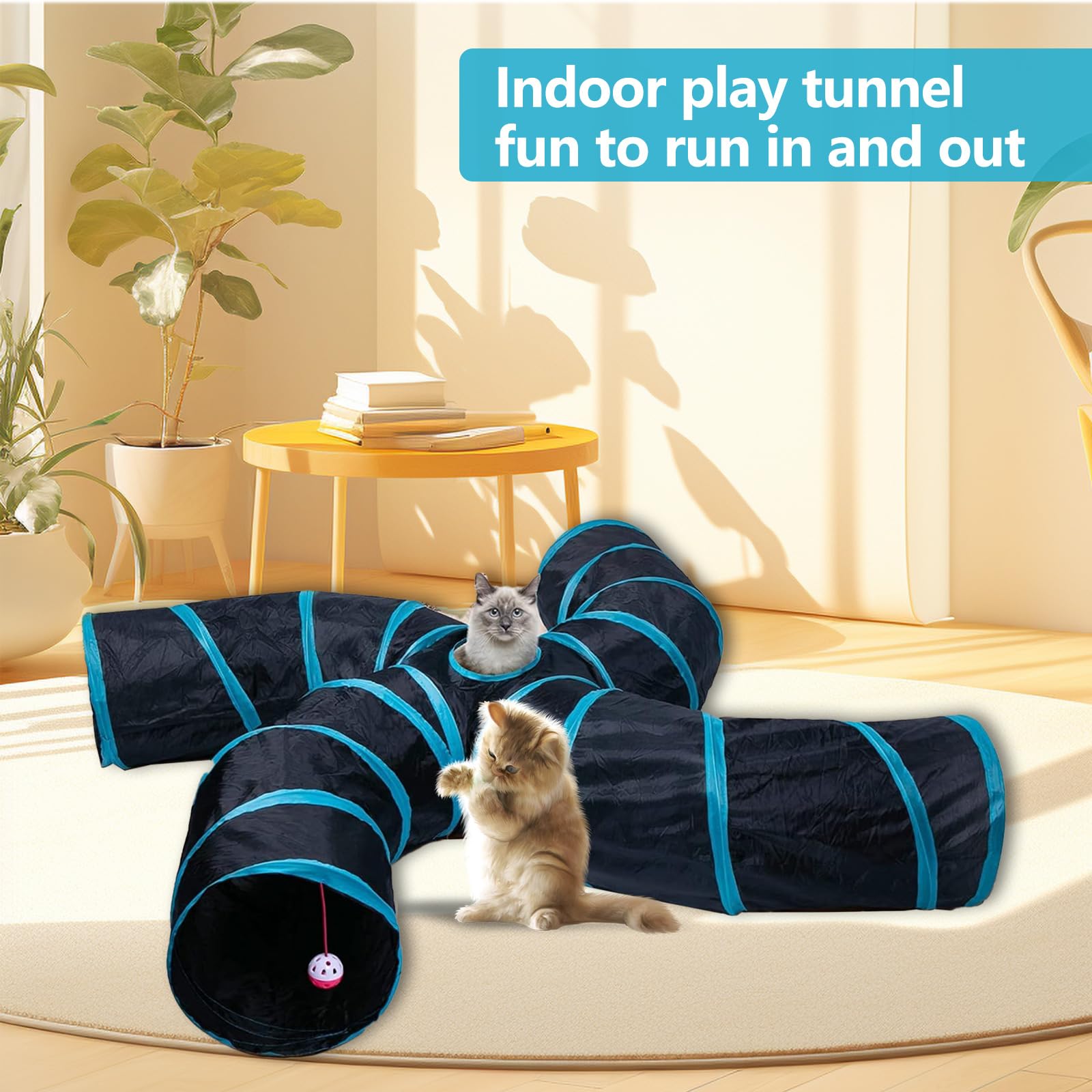 EGETOTA Cat Tunnel Sturdy Steel Frame provides durable, stable exploration.