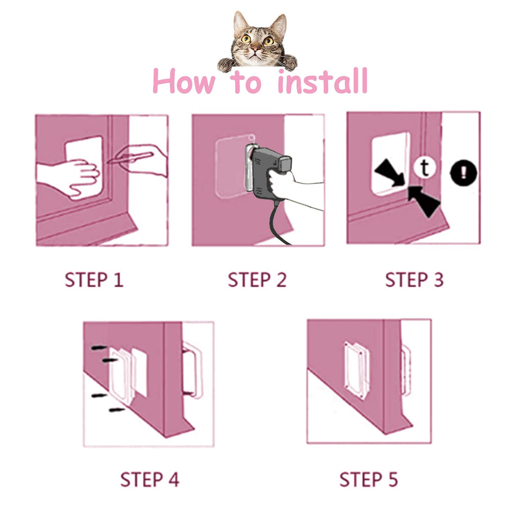 EGETOTA goTeamghjkl cat door flap installed on a door for versatile home use