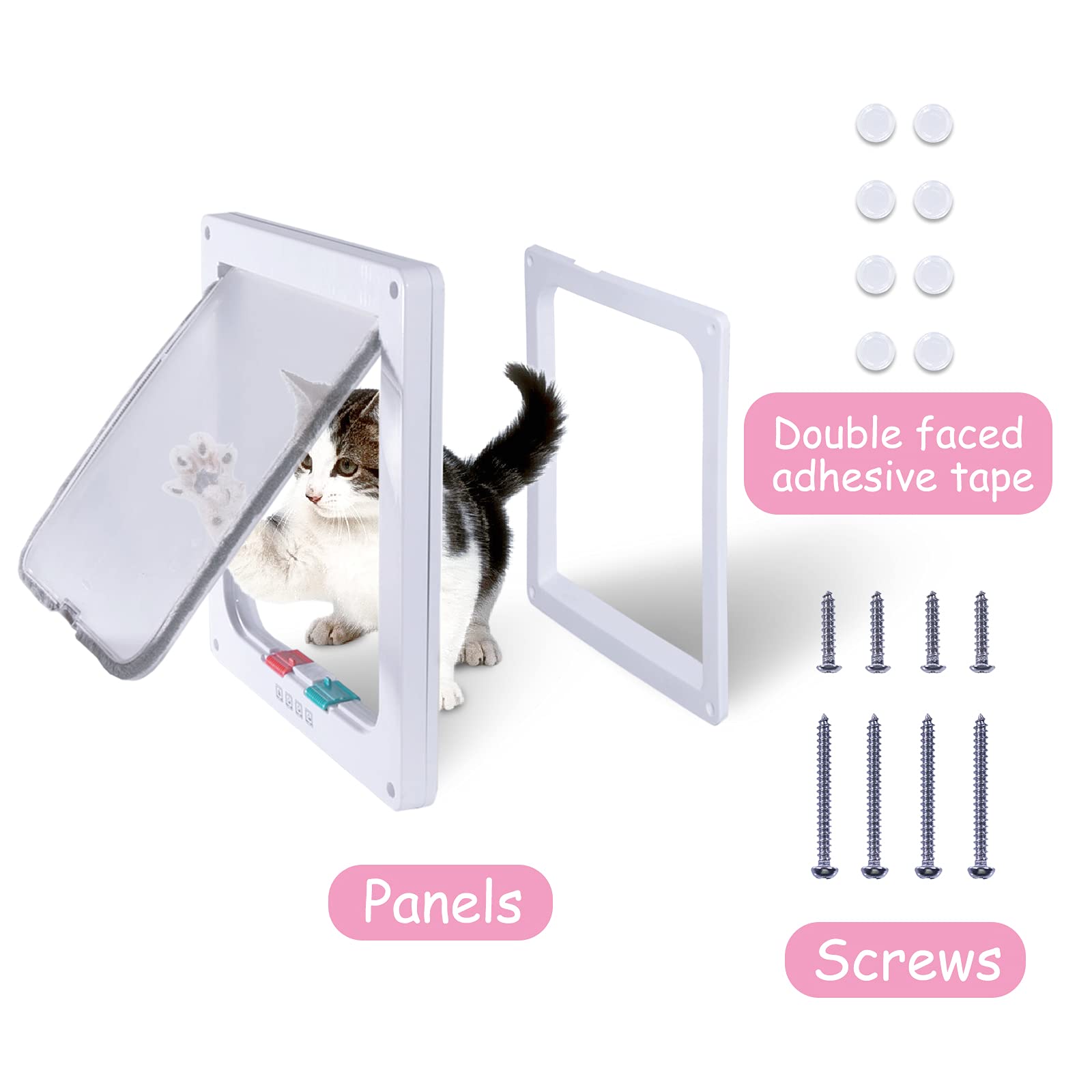 EGETOTA goTeamghjkl cat door flap features adjustable tunnel for various door depths