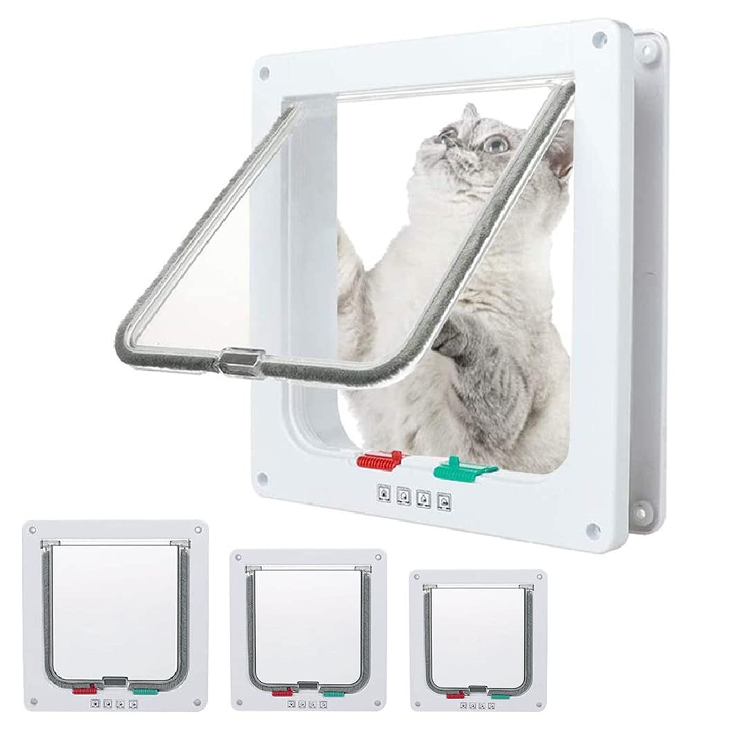 EGETOTA goTeamghjkl cat door flap with 4-way locking for flexible access control