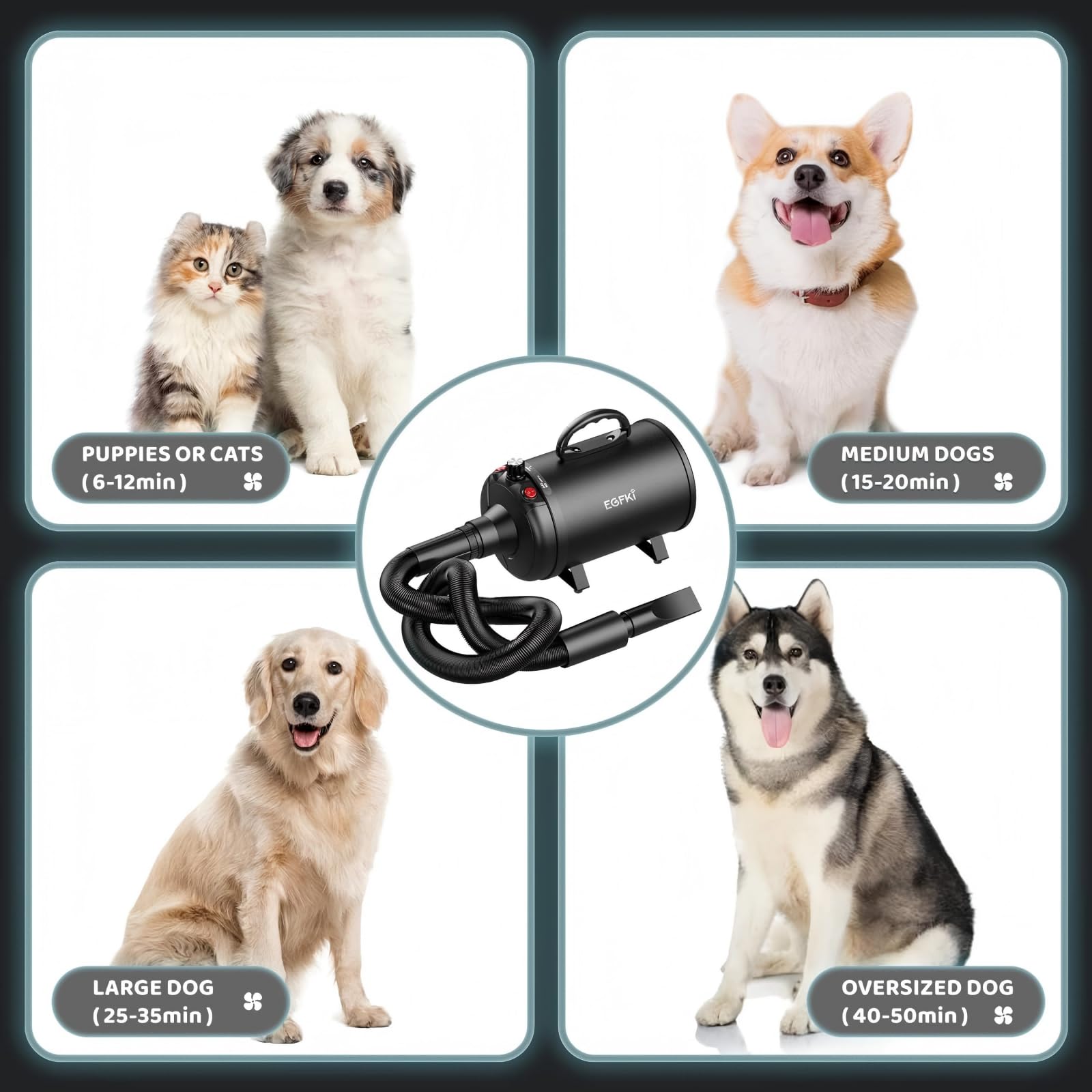 EGFKI Dog-Hair-Dryer hose holder keeping setup neat and safe