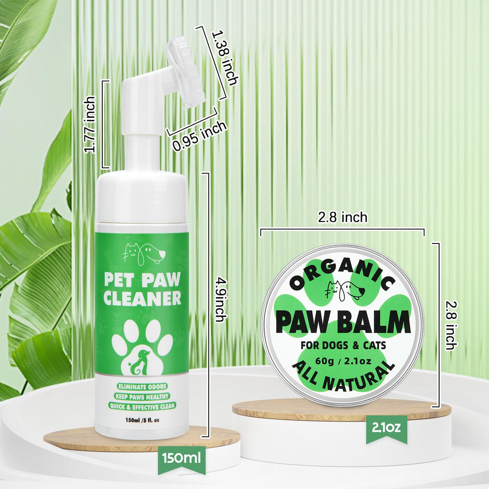 Eglagen Dog Paw Care Kit silicone brush view demonstrating gentle dirt removal after walk.