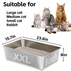 EGMEHOAD litter box easy-clean design allows quick rinse or wipe