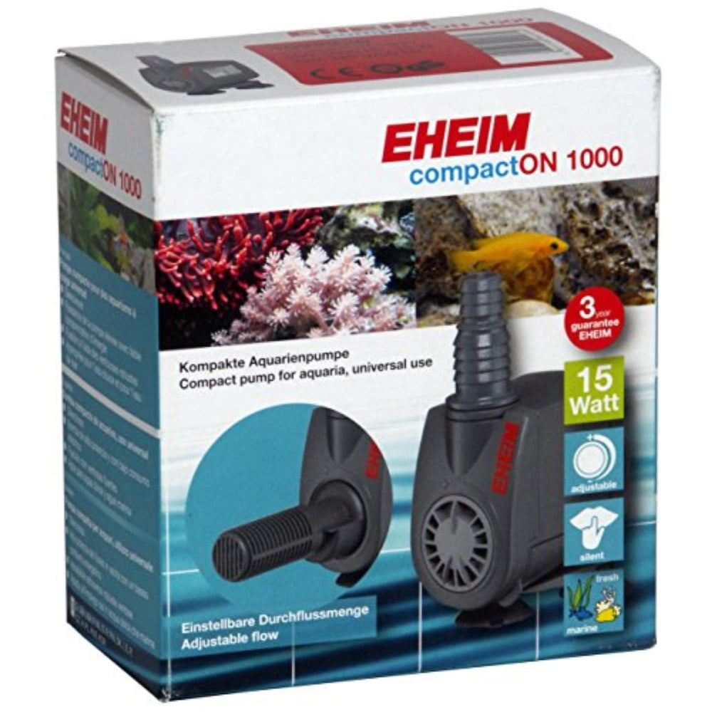 Eheim COMPACTON 1000 with accessory bag reveals suction basket and threaded coupling