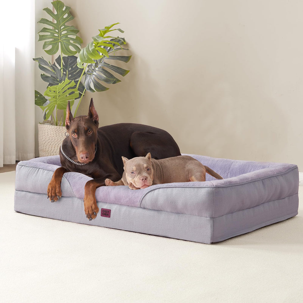 EHEYCIGA 36x27x7-inch bed supports medium to XL breeds with ample lounging area.