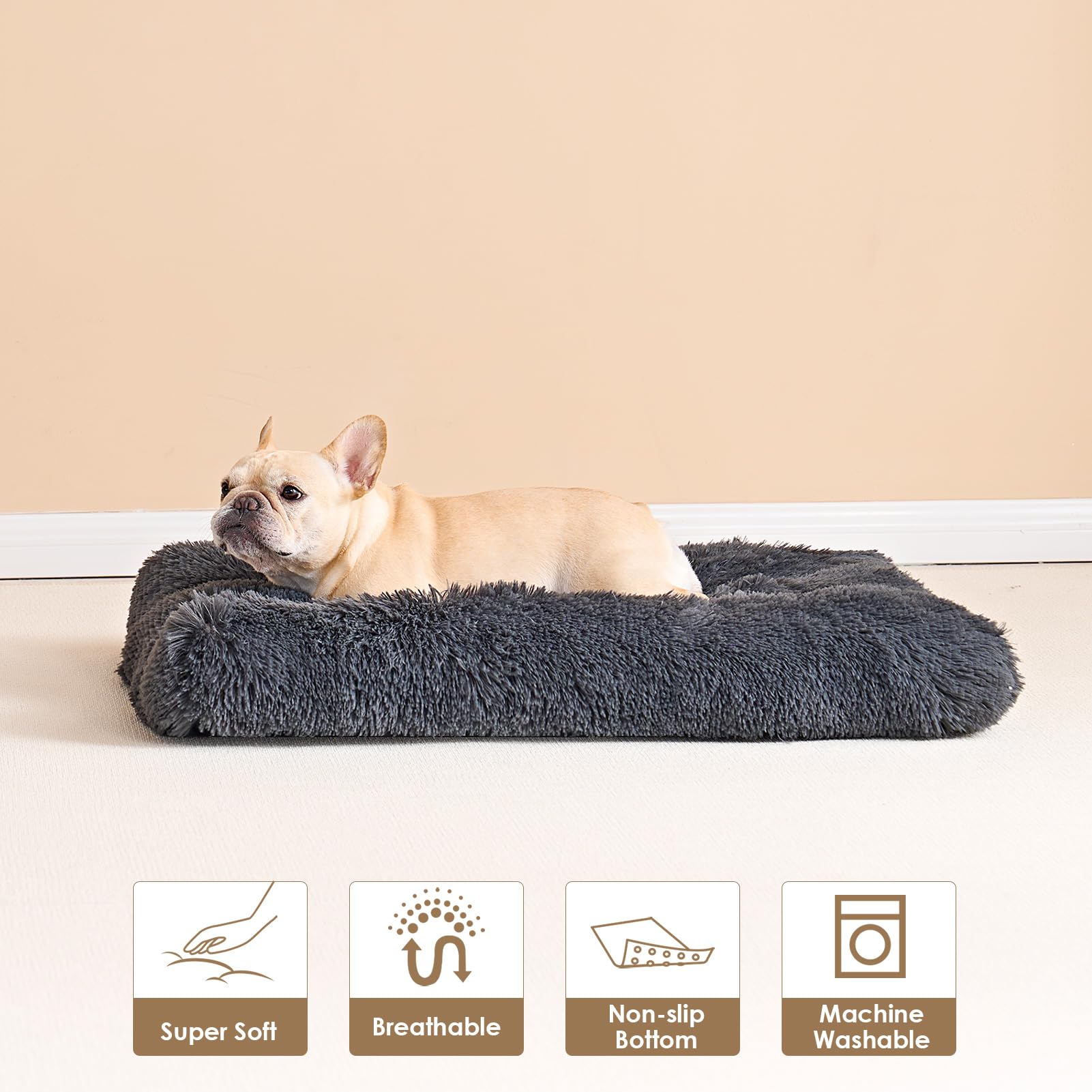 EHEYCIGA calming bed fits crates and car trunks for travel