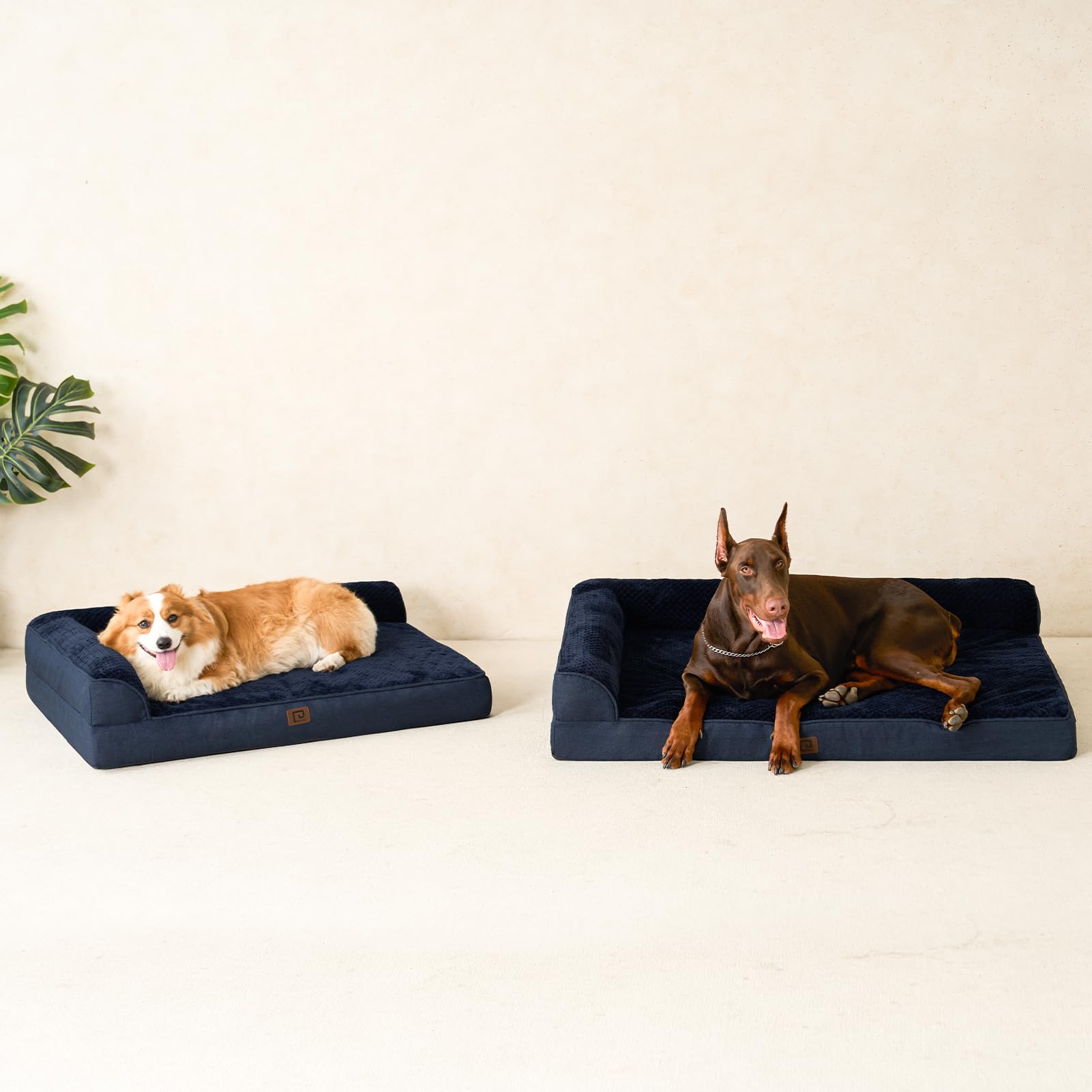 EHEYCIGA dog bed in crate or couch setup illustrates versatile placement.