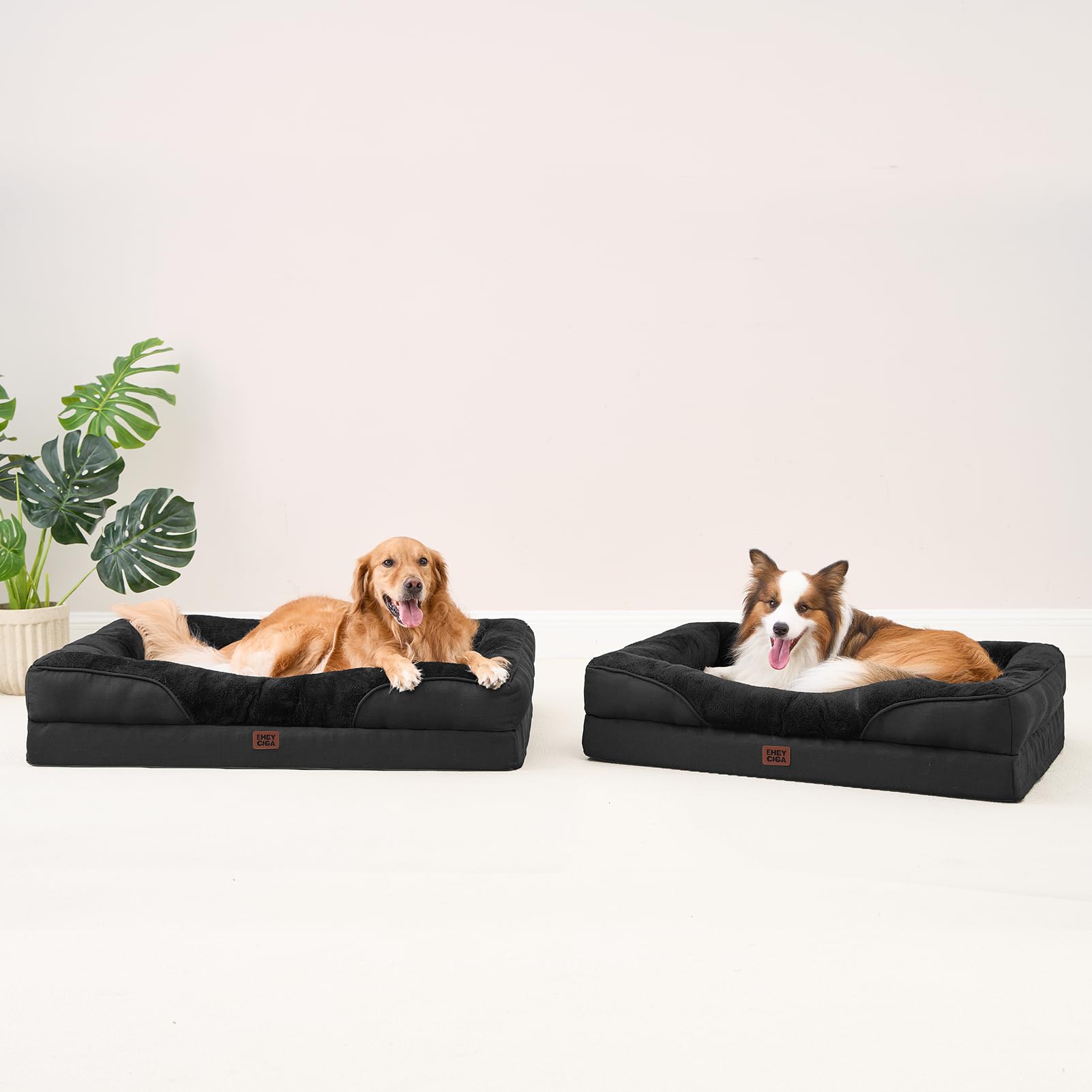 EHEYCIGA black pet bed blends with home décor and reduces fuss