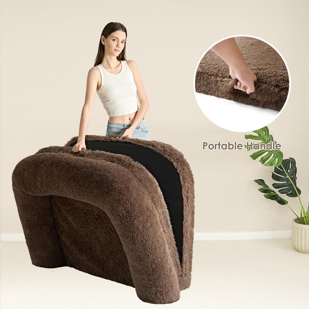 EHEYCIGA brown faux fur finish adds warm look to any room