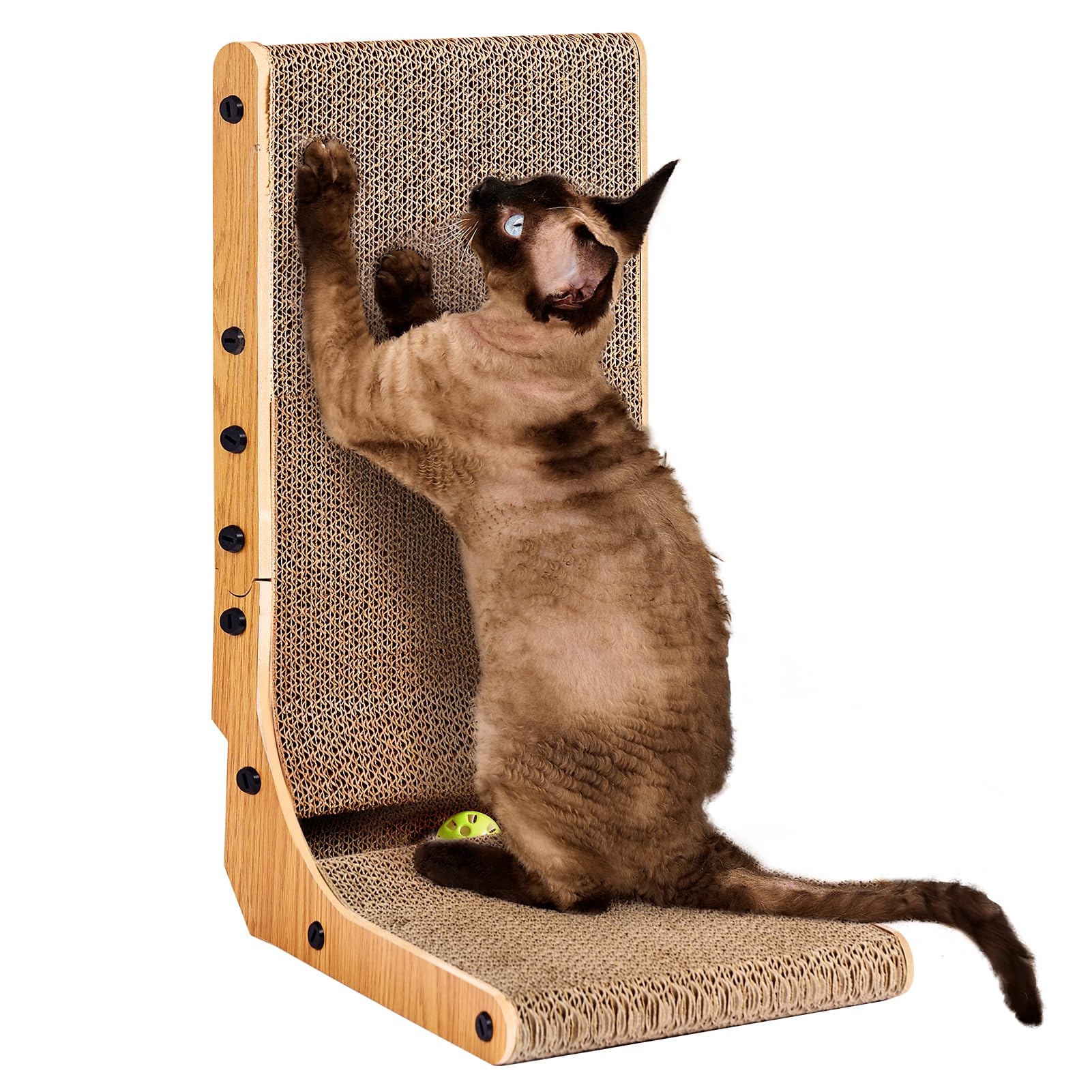 EHEYCIGA cat scratcher 19in L-shape against wall protects furniture while inviting scratches