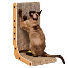 EHEYCIGA cat scratcher 19in L-shape against wall protects furniture while inviting scratches
