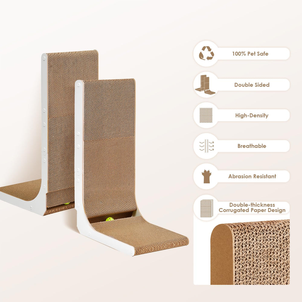 EHEYCIGA cardboard cat scratcher with ball toy invites play and interactive engagement.