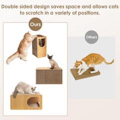 EHEYCIGA cardboard cat scratcher board top view highlights large scratching surface