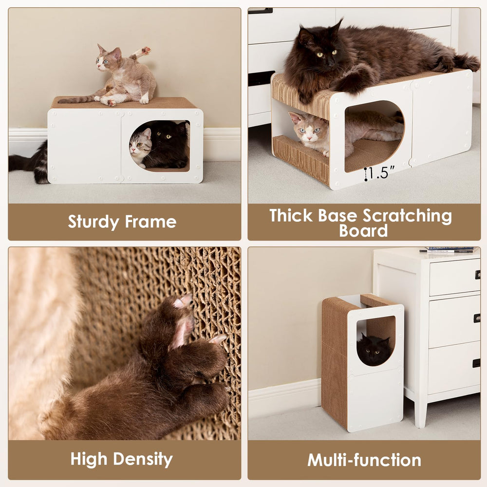 EHEYCIGA Cardboard Cat Scratcher House assembly tools included for quick setup