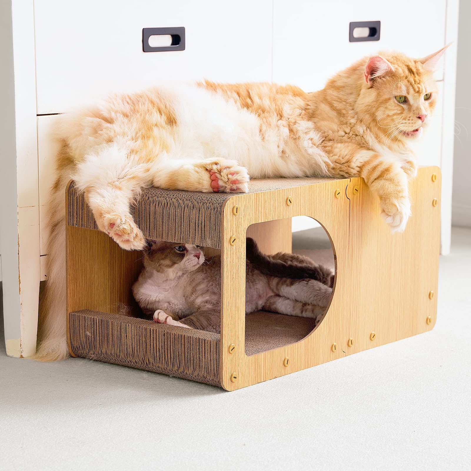 EHEYCIGA cardboard cat scratcher house brown color complements home decor