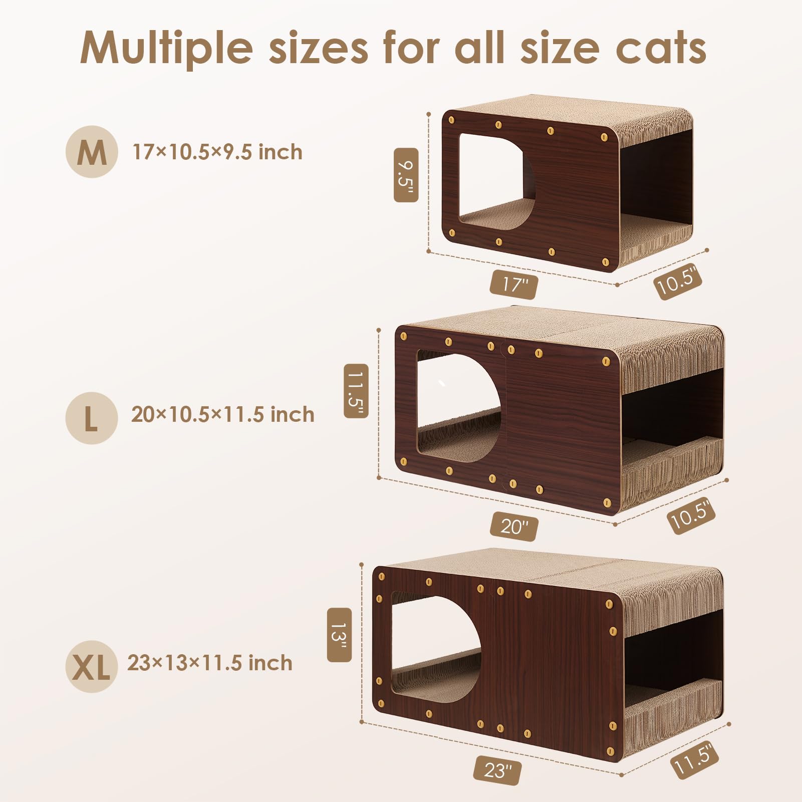 EHEYCIGA cardboard cat scratcher house packaged for easy setup.