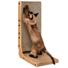 EHEYCIGA cardboard cat scratcher, L-shaped design protects furniture and provides scratching space.