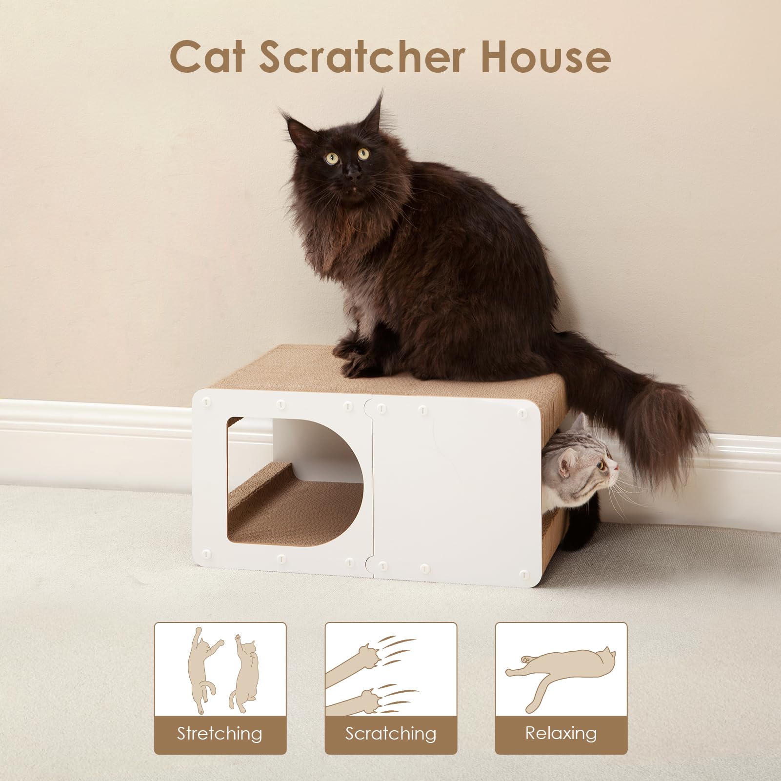 EHEYCIGA cat using scratcher surface confirms engaging play for indoor cats