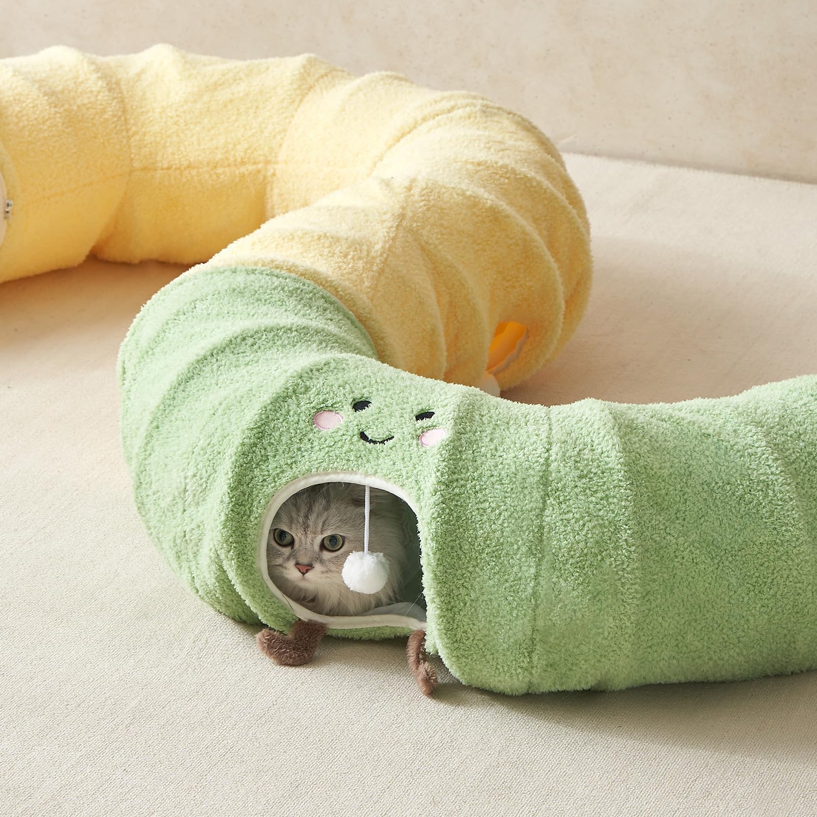 EHEYCIGA cat tunnel bed embroidery design adds cute, inviting flair.