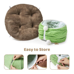 EHEYCIGA cat tunnel bed folded-storage design for easy stowaway.