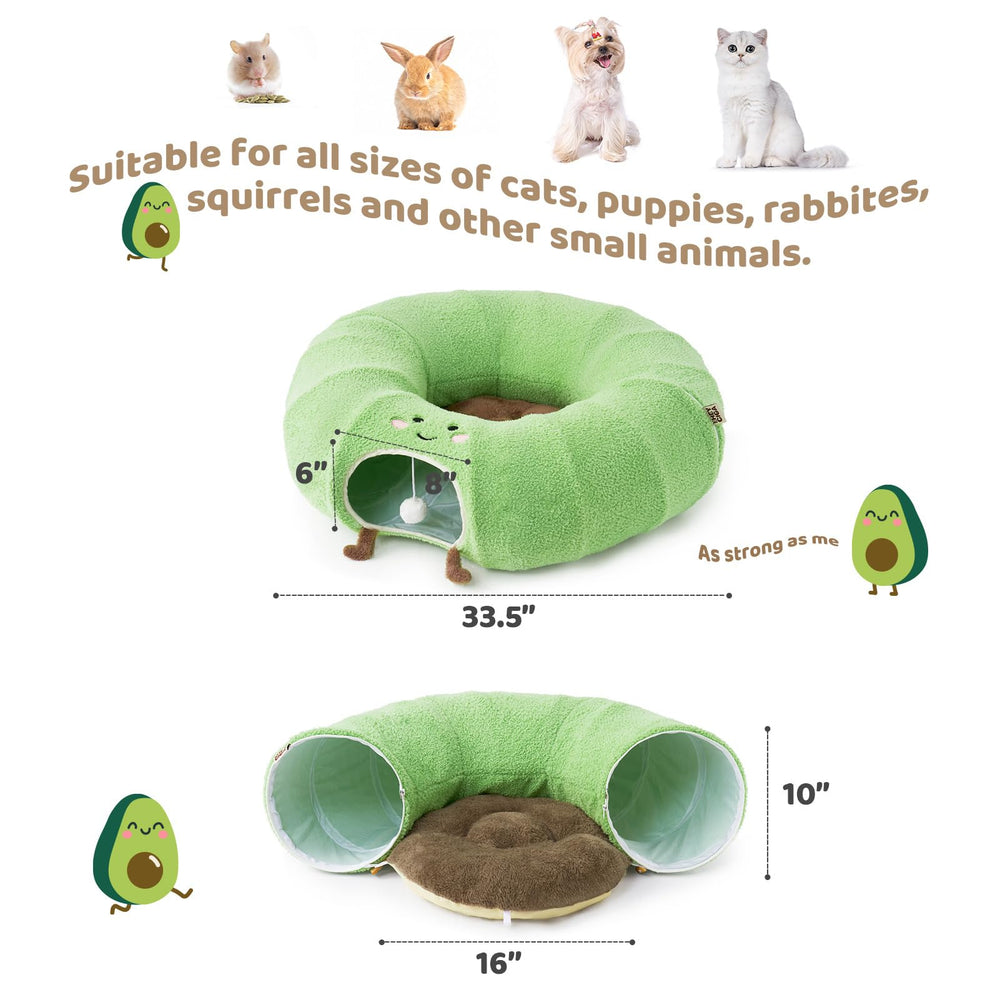 EHEYCIGA cat tunnel bed interactive toys highlighting two play balls.