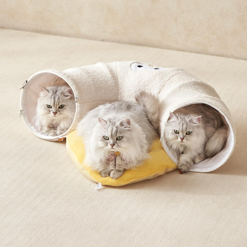 EHEYCIGA Cat Tunnel Bed cushion ready for machine washing