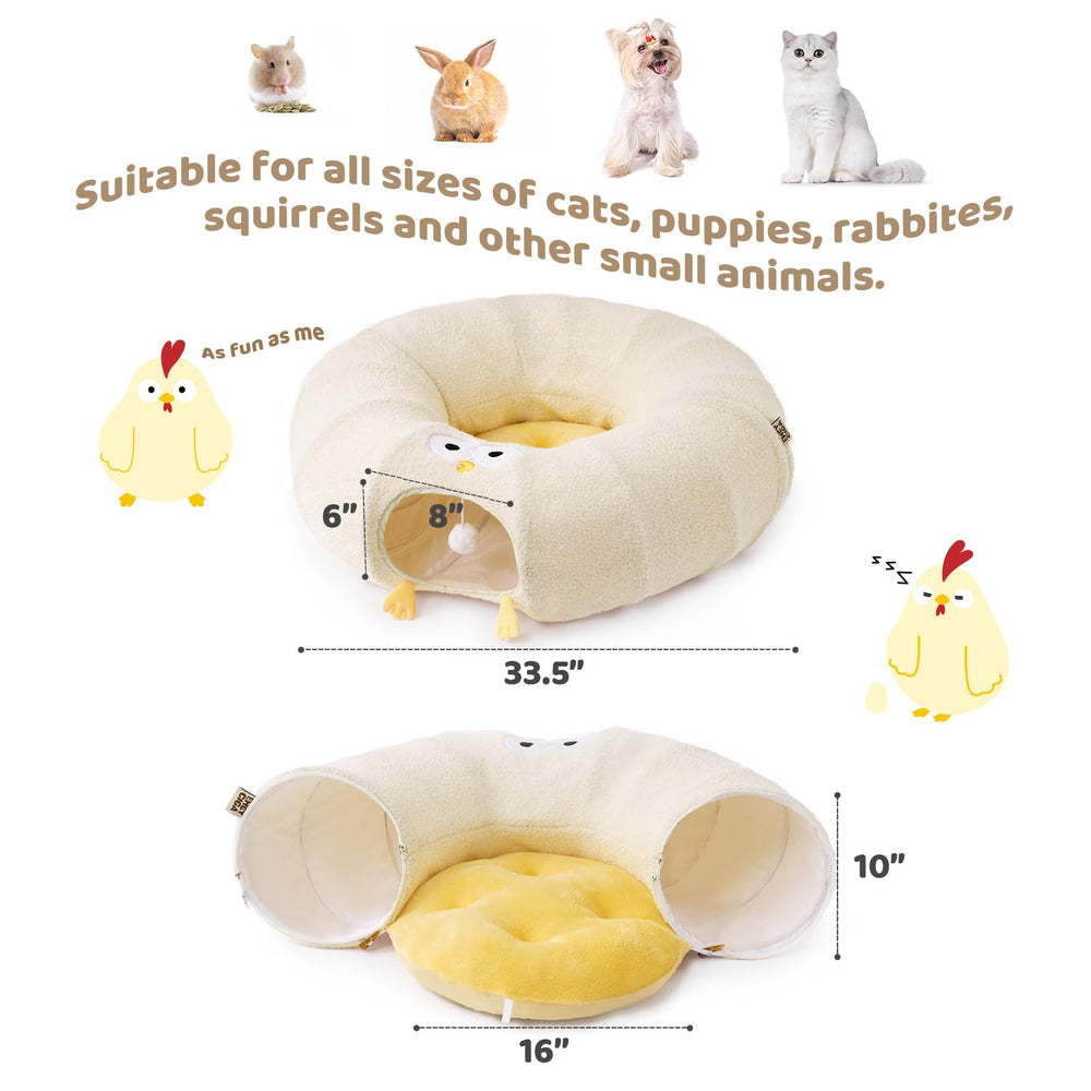 EHEYCIGA Cat Tunnel Bed configured as an S-shape for flexible fun