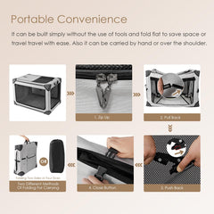 EHEYCIGA collapsible dog crate collapsed-storage view emphasizes compact packing for trunks
