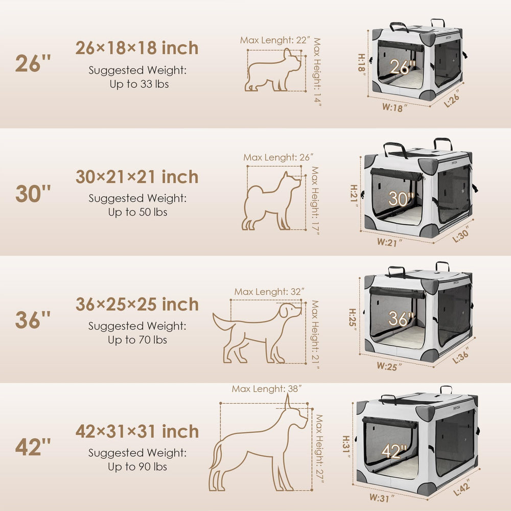 EHEYCIGA collapsible dog crate open-door interior view shows roomy space and easy access