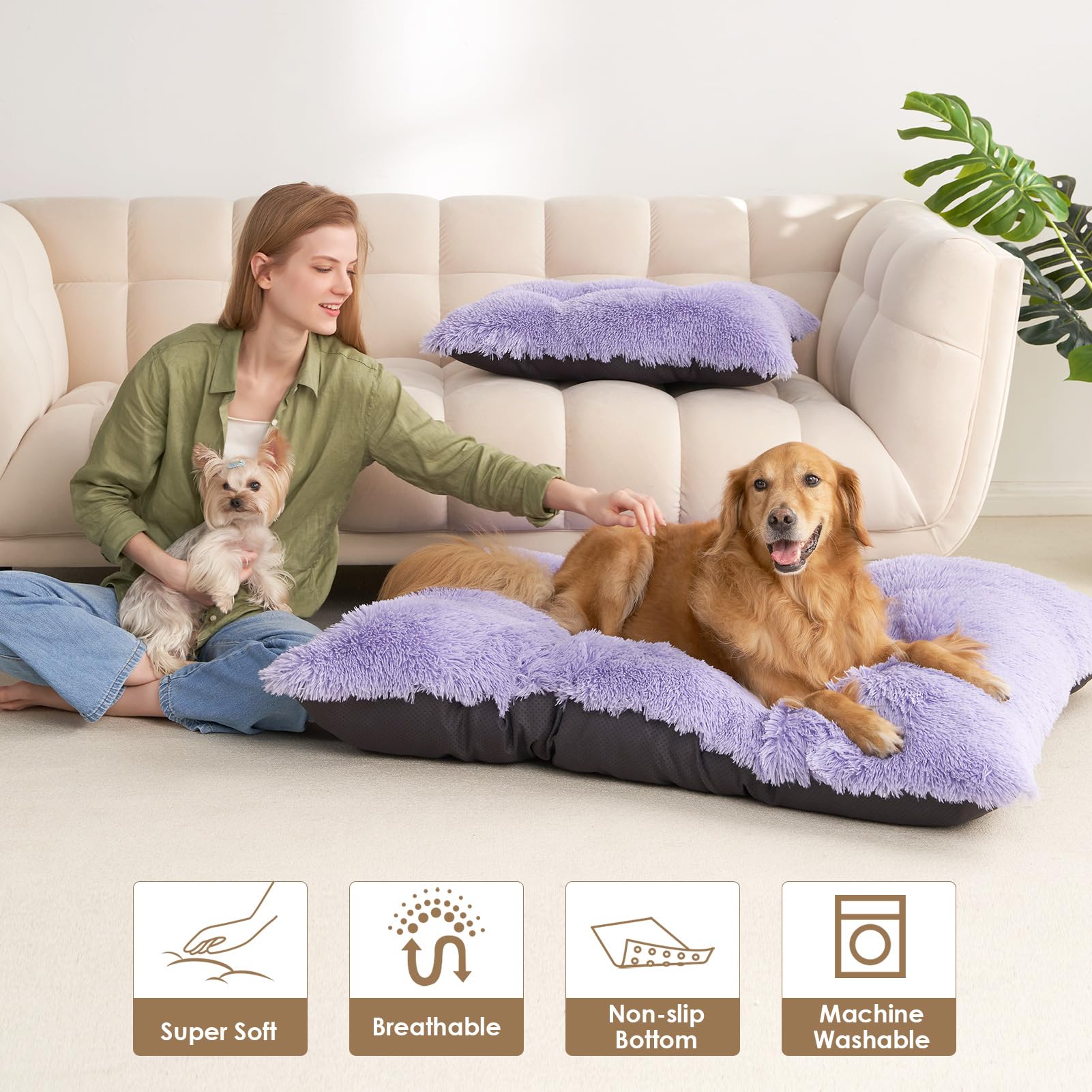EHEYCIGA crate and floor use-friendly bed fits crates kennels or flat surfaces