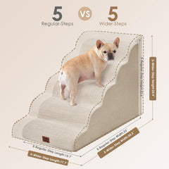EHEYCIGA curved dog stairs 33D foam density provides steady support during climbs.