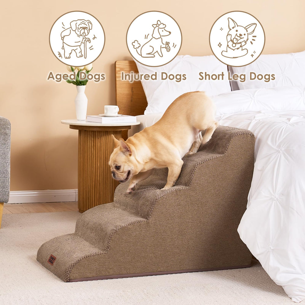 EHEYCIGA curved dog stairs 5-steps setup for high sofas and beds