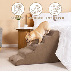 EHEYCIGA curved dog stairs 5-steps setup for high sofas and beds