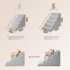 EHEYCIGA 5-step stairs give extra height for beds up to 24 inches.
