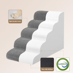 EHEYCIGA curved dog stairs five-steps for stable climbs
