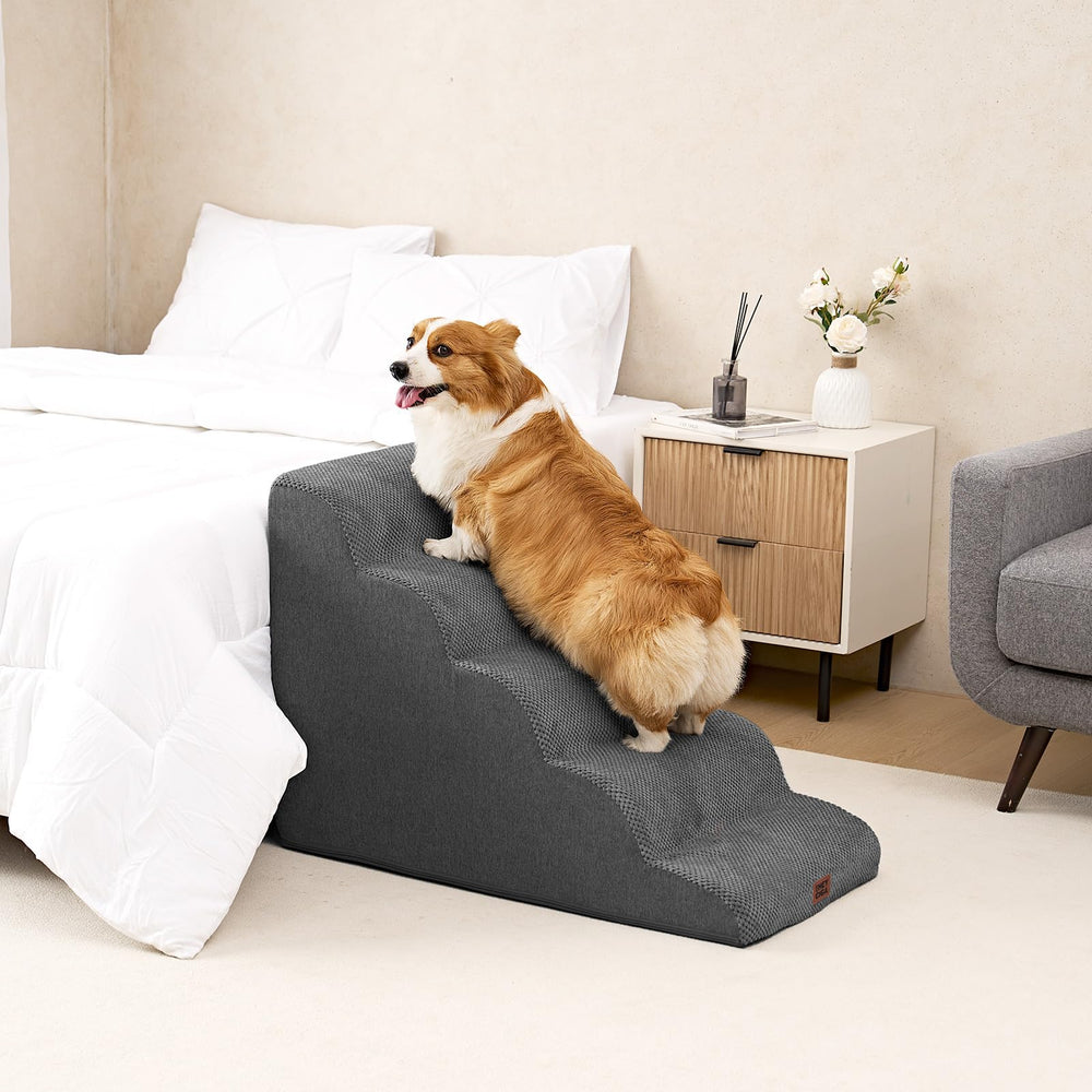 EHEYCIGA curved dog stairs compatible with beds of various heights