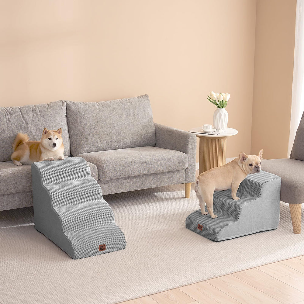 EHEYCIGA Curved Dog Stairs compact-storage shows easy stowaway design.