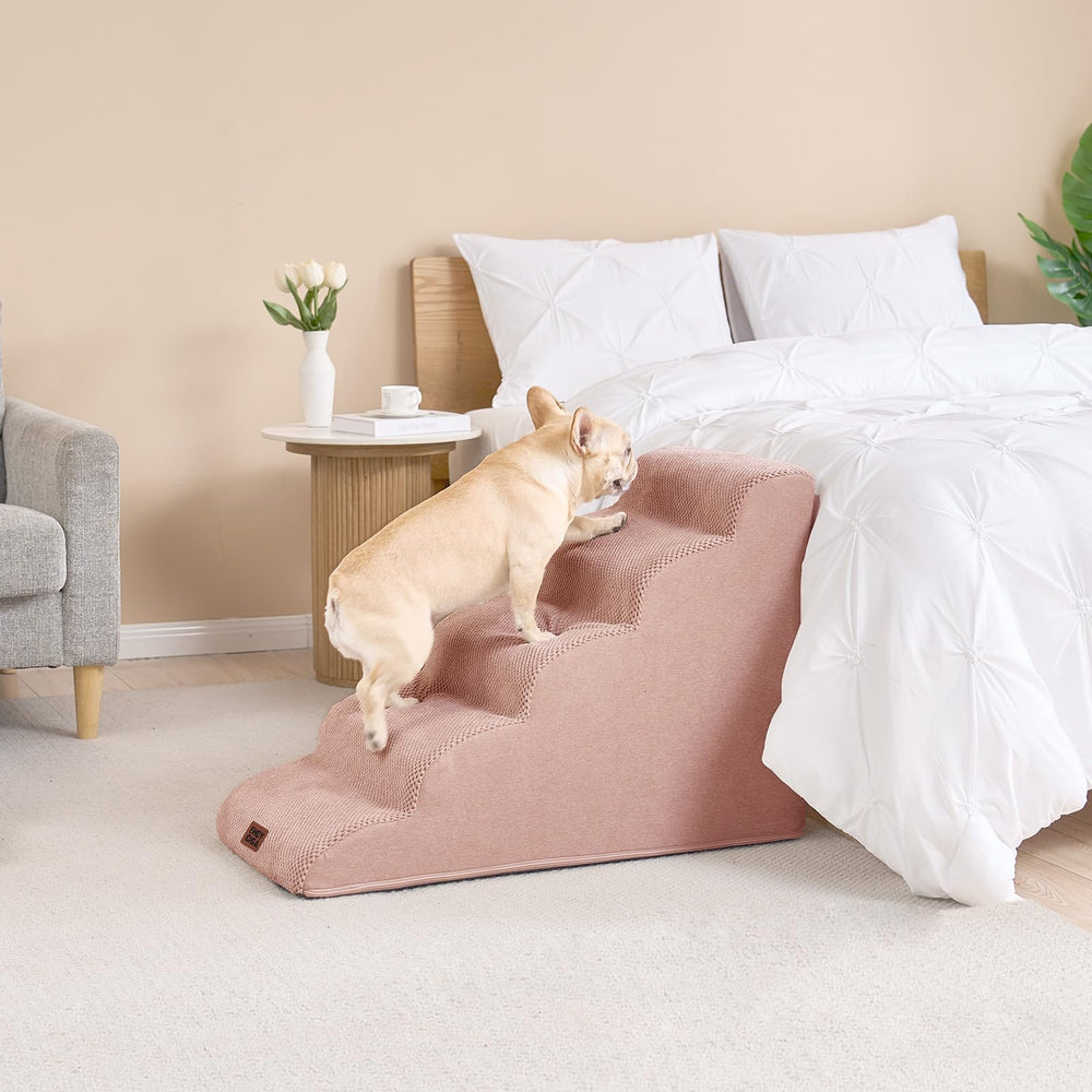 EHEYCIGA Curved Dog Stairs indoor use; space-saving design.