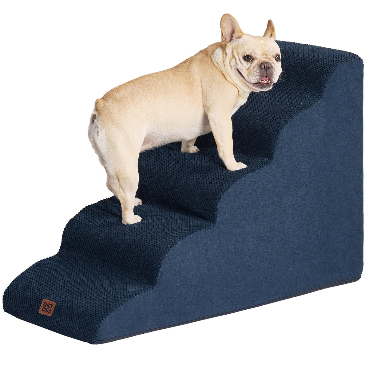 EHEYCIGA curved dog stairs edge-fit foam for easy bed access.